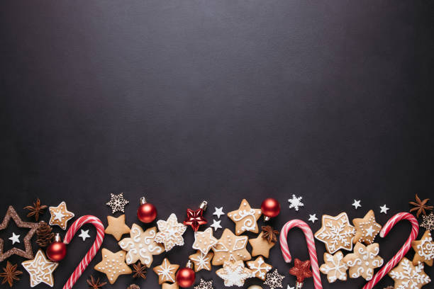 istock Christmas composition of sweets and decorations 1264151178