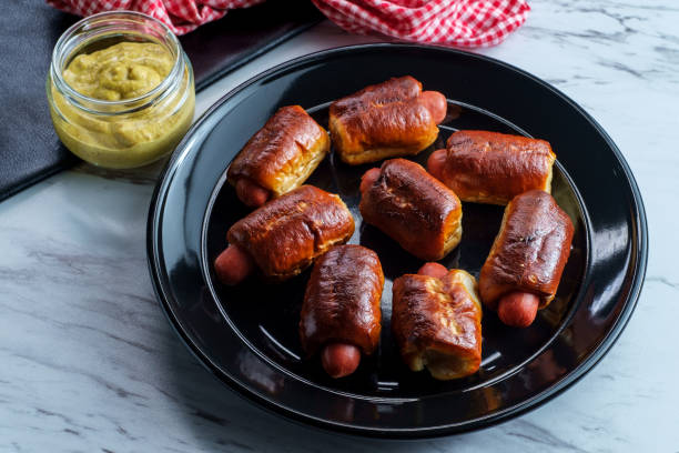 istock Mini Pretzel Dogs Mustard 1264151384