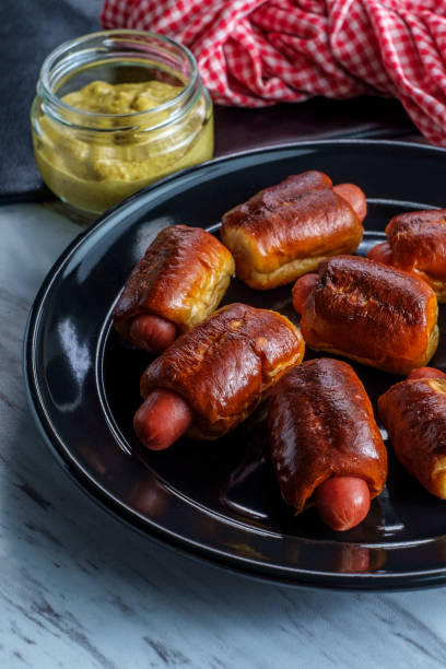 istock Mini Pretzel Dogs Mustard 1264151385