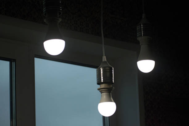 istock Some LED lamps, scientific technology. LED light bulb. Modern lamp. Turn on the lamp. 1264153544