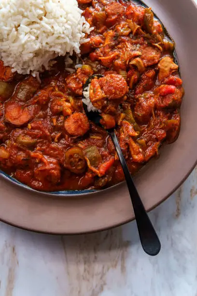 Spicy New Orleans chicken and andouille sausage Gumbo