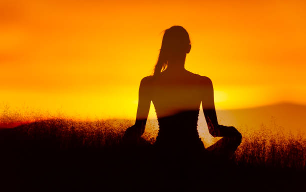 istock Peaceful meditation on an open field. 1264156774