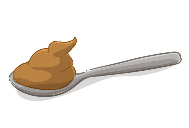 Spoon of dulce de leche Cartoon style illustration of a spoonful of dulce de leche with the text "dulce de leche". doce stock illustrations