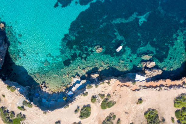 istock Blue sea on the White Island 1264160356