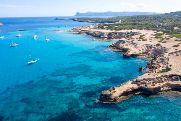 istock Blue sea on the White Island 1264160395