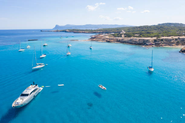 istock Blue sea on the White Island 1264160420