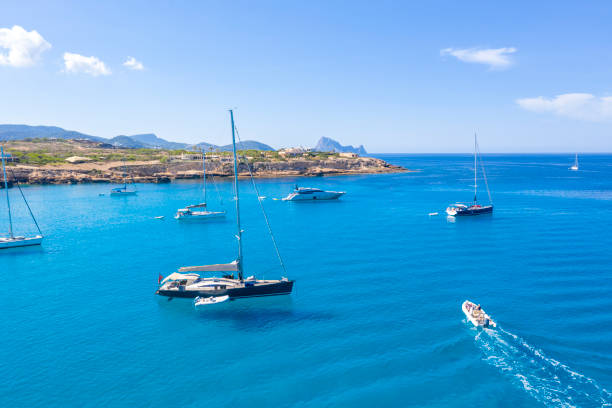 istock Blue sea on the White Island 1264160429