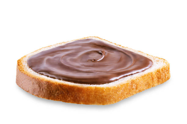 istock Sandwich with chocolate hazelnut pasta on a white isolated background 1264164774