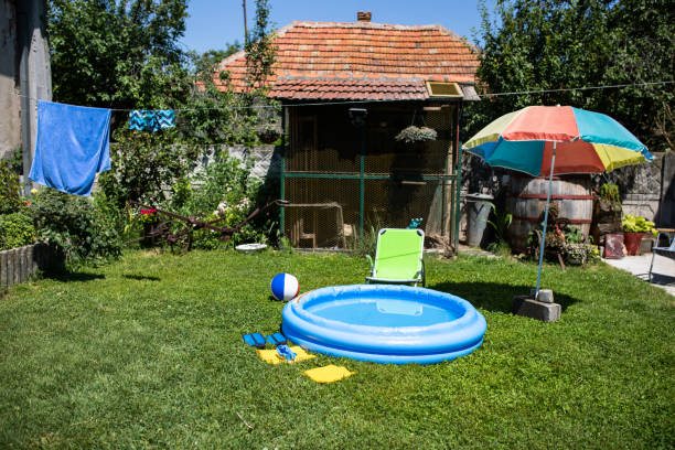 istock An inflatable swimming pool in a back yard 1264165860