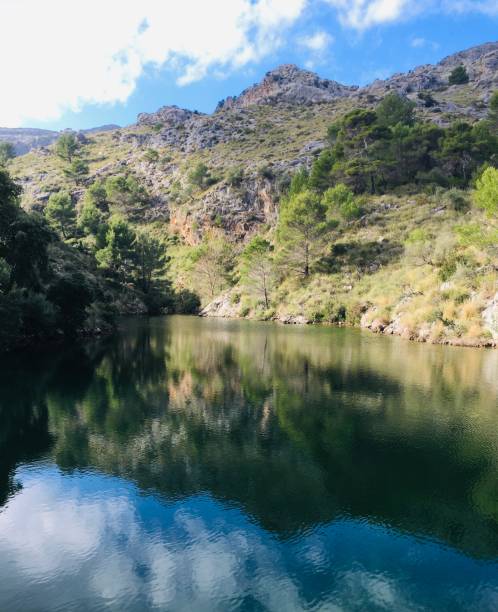 istock Water reflection of a mountain peak 1264170599