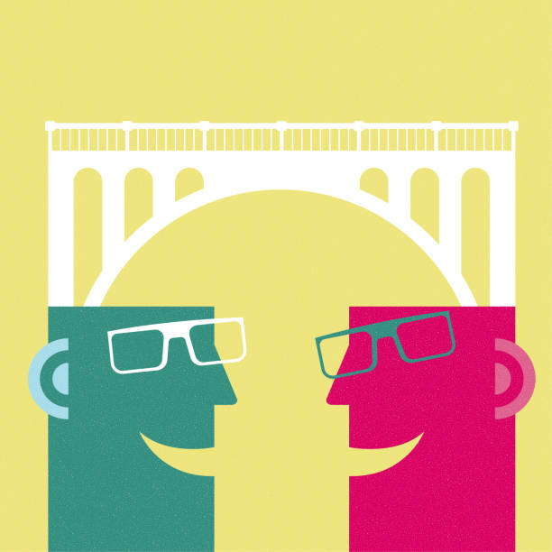Business concept design, face-to-face communication, a bridge above your head.
