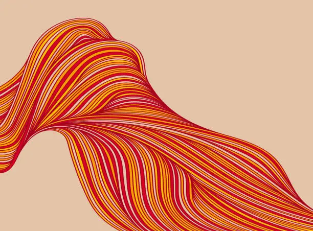 Vector illustration of Abstract fiery doodle shape