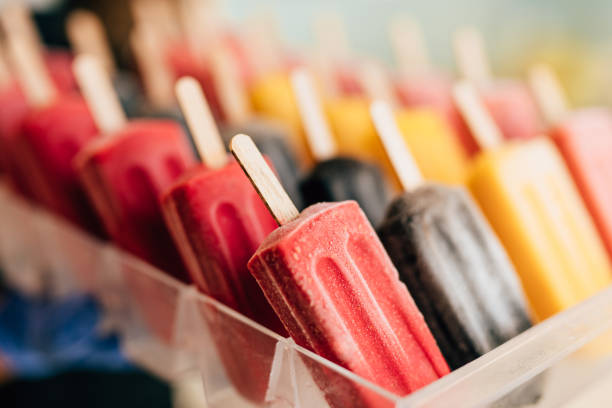 istock Colorful ice cream on stick 1264177010