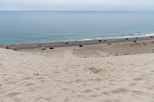 Scenic aerial Sand Dune vista near Point Mugu, Southern California
