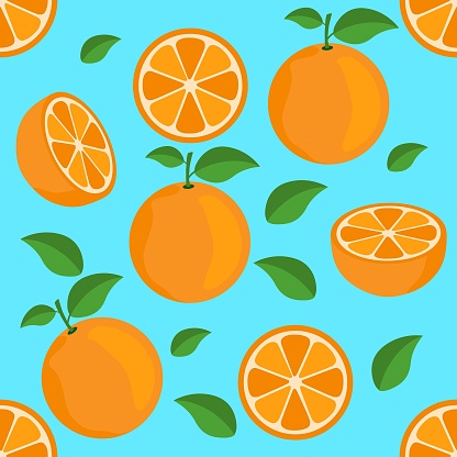 Orange Citrus Repeat Pattern Fabric Gift Wrap Wall Texture Orange ...