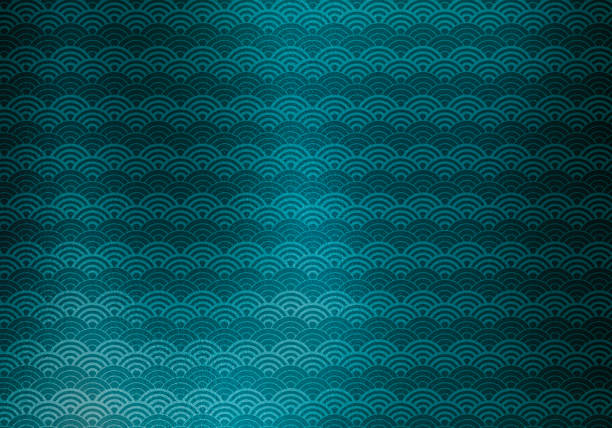 istock Blue texture of Japanese paper 1264190505
