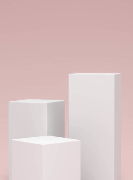 istock 3d render, abstract pink background ,podium shelf or empty pedestal display 1264191327