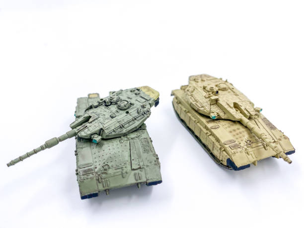 istock Toy tank isolated on white background 1264191368
