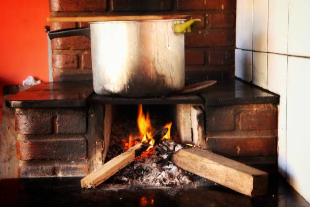 istock Wood-burning stove meal 1264196942