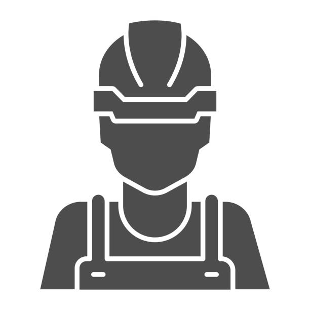 Builder solid icon, house repair concept, Industrial worker sign on white background, Construction worker icon in glyph style for mobile concept and web design. Vector graphics. Builder solid icon, house repair concept, Industrial worker sign on white background, Construction worker icon in glyph style for mobile concept and web design. Vector graphics construction worker illustrations stock illustrations