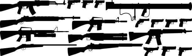 銃 - gun control gun crime vector点のイラスト素材／クリップアート素材／マンガ素材／アイコン素材