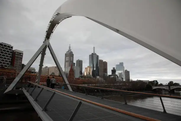 Photo of View of Melbourne city skyline during Winter in Melbourne, Victoria state, Australia