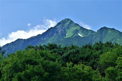 One of the 100 famous mountains in Japan (Hyakumeizan), which is located in Rishiri Rebun Sarobetsu National Park.