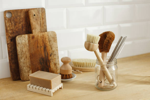 istock Set of eco-freindly kitchen cleaning tools 1264206046