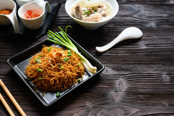 istock Rice noodles with pork bone stock 1264206200