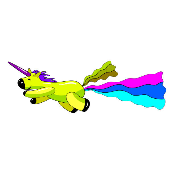 istock Unicorn smiling pooping a rainbow, fantasy cute character beast multicolored shit turd. Vector illustration isolated cartoon style 1264213049
