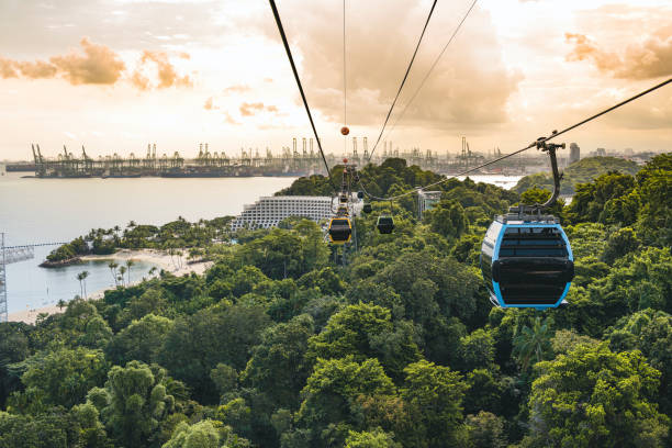 istock Cableway trip in Sentosa Island, Singapore 1264214292