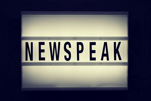 The Words 'Newspeak' in Light Box Trend. For a Dystopia Theme. Surely this could not happen? Because a certain New Zealand newspaper would not censor a subject with different range of thought.

In George Orwell's 1984 Newspeak was a language of the minions of Big Brother or Sheeple. It was designed to 'diminish the range of thought'.