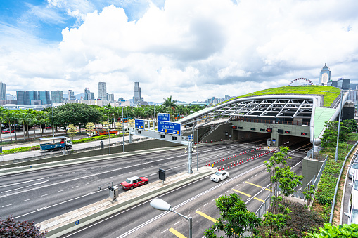 Day view of Central–Wan Chai Bypass tunnel, Hong Kong