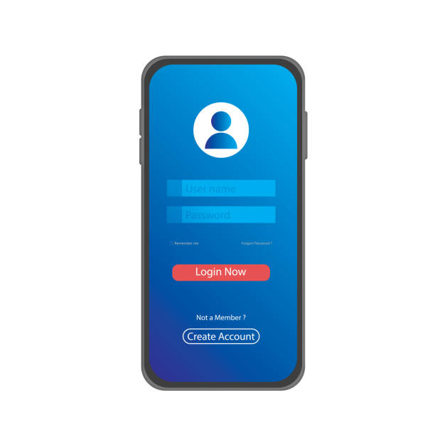 istock Sign in page on smartphone screen stock illustration 1264216401
