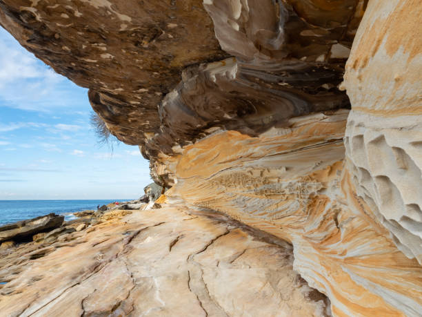 istock Sandstone Walls on the shore in Kurnell 1264217938