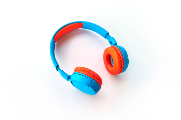 istock Blue wireless headphone on white background, isolated 1264220043