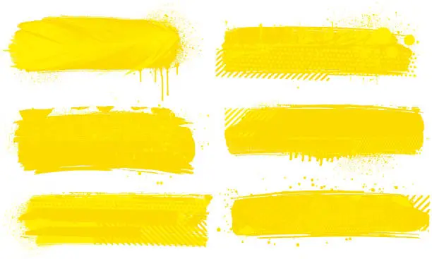 Vector illustration of Yellow grunge paint strokes vector