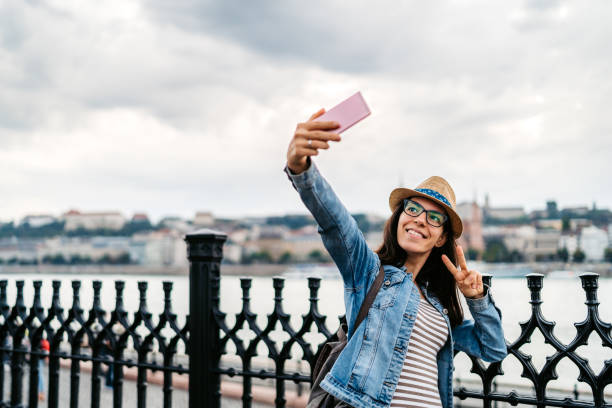 istock Selfies at Danube riverbank 1264221789