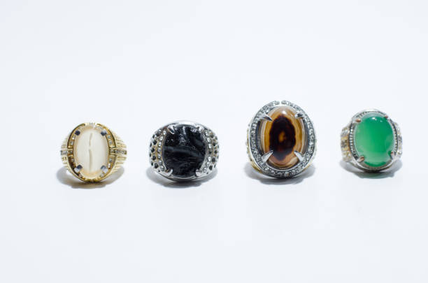 istock Various Kind of jewel rings on isolated white background 1264223361