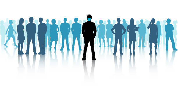 Leaders Wear Masks Leaders wear masks. shadow team business business person stock illustrations