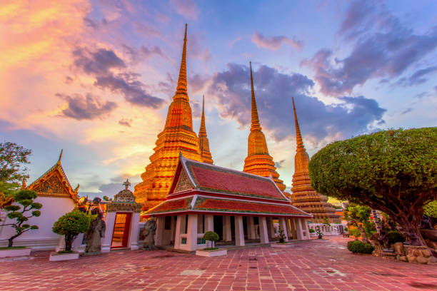 Wat Pho Temple or Wat Phra Chetuphon in Bangkok Wat Pho Temple or Wat Phra Chetuphon in Bangkok grand palace bangkok stock pictures, royalty-free photos & images