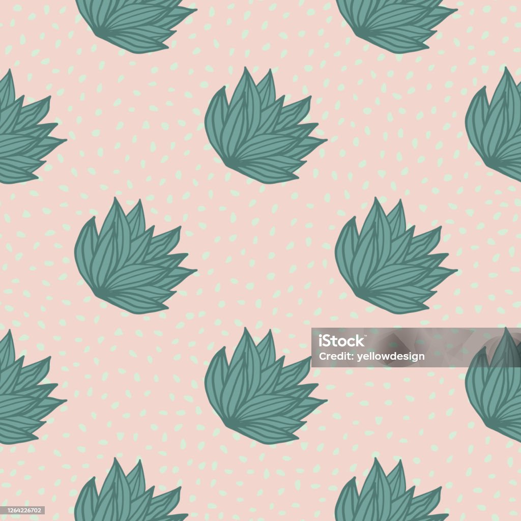 Bush Light Pattern Simple Seamless Pattern With Hand Drawn Bush Leaves Light Pink ...