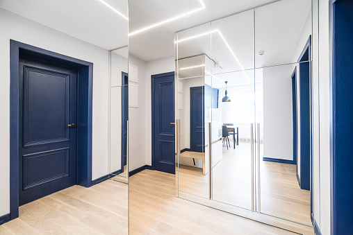 A spacious corridor in the private apartment.