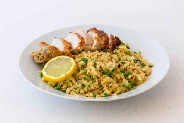 istock Greek Style Chicken with Cauliflower Rice 1264228275