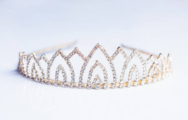 istock Closeup of crown decorated with gems 1264235545
