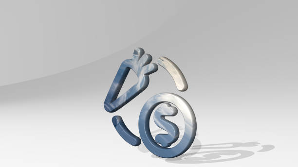 istock FARMING SELL VEGETABLE casting shadow with two lights. 3D illustration of metallic sculpture over a white background with mild texture. agriculture and field 1264239760