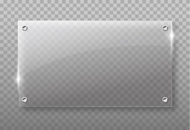 istock Transparent glass plate isolated on transparent background with realistic shadows. 1264242618