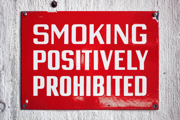 istock Smoking positively prohibited sign 1264252719