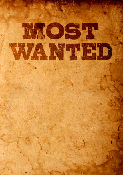 pôster mais procurado - wanted poster paper wild west burnt - fotografias e filmes do acervo