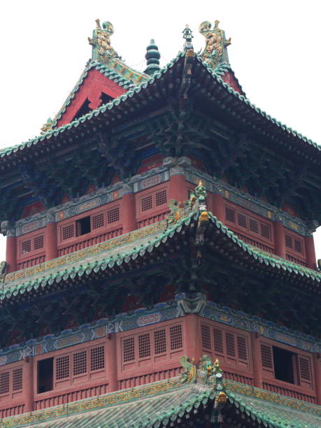 The Building in Shaolin Temple with Detail Architecture. The Shaolin Monastery is also known as the Shaolin Temple. Dengfeng City, Zhengzhou City, Henan Province, China, 18th October 2018. The Building in Shaolin Temple with Detail Architecture. The Shaolin Monastery is also known as the Shaolin Temple. Dengfeng, Zhengzhou City, Henan Province, China, 18th October 2018. shaolin monastery stock pictures, royalty-free photos & images